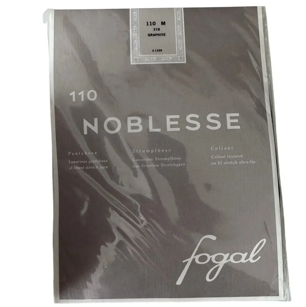 Y2K Fogal Noblesse 110 Pantyhose Graphite M Bergdorf Goodman Made in France